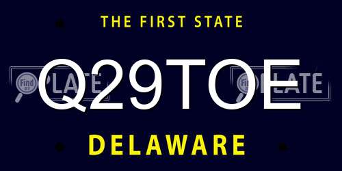 Q29TOE Delaware License Plate