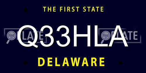 Q33HLA Delaware License Plate