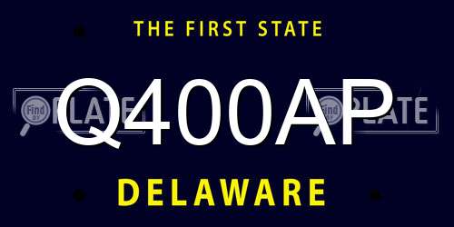 Q400AP Delaware License Plate