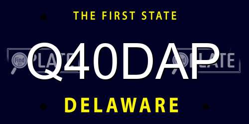 Q40DAP Delaware License Plate
