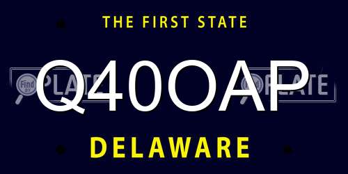 Q40OAP Delaware License Plate