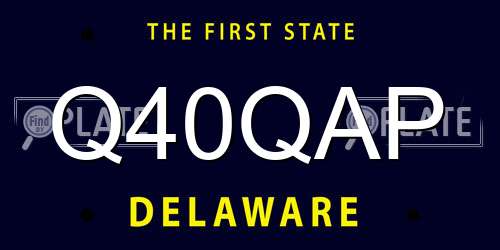 Q40QAP Delaware License Plate
