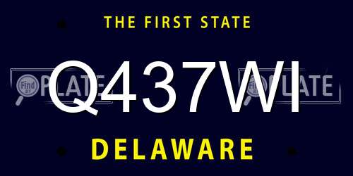 Q437WI Delaware License Plate