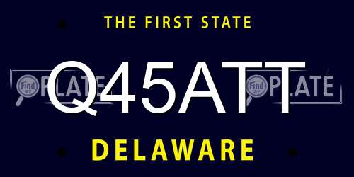 Q45ATT Delaware License Plate