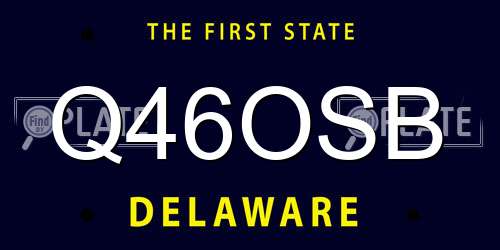 Q46OSB Delaware License Plate