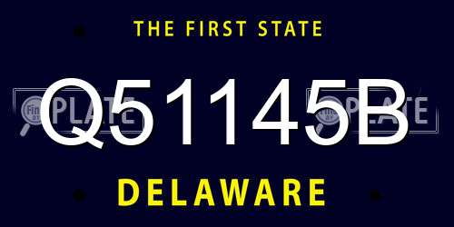 Q51145B Delaware License Plate