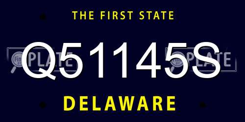 Q51145S Delaware License Plate