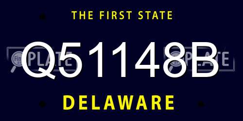 Q51148B Delaware License Plate