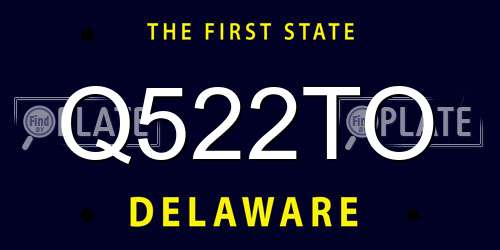 Q522TO Delaware License Plate