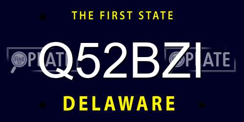 Q52BZI Delaware License Plate