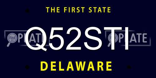 Q52STI Delaware License Plate