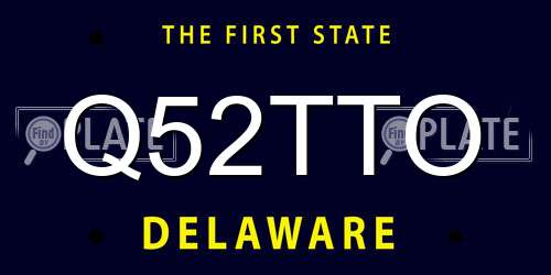 Q52TTO Delaware License Plate
