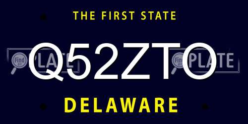 Q52ZTO Delaware License Plate