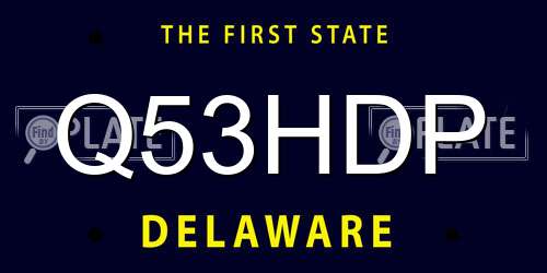 Q53HDP Delaware License Plate