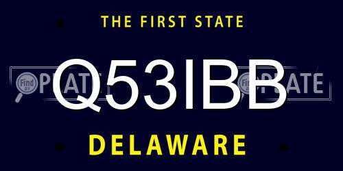 Q53IBB Delaware License Plate