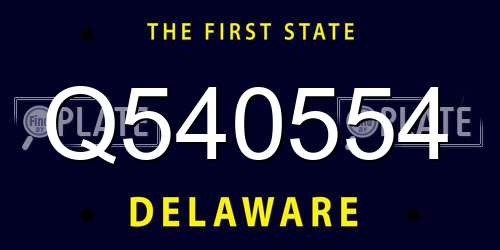 Q540554 Delaware License Plate