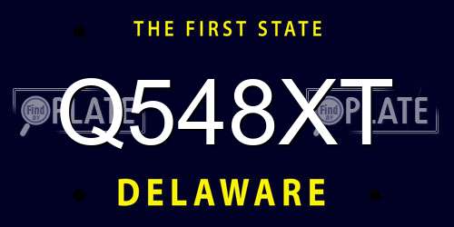 Q548XT Delaware License Plate