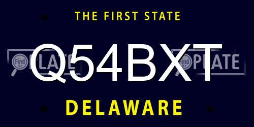 Q54BXT Delaware License Plate