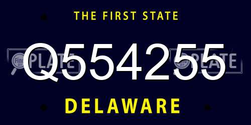 Q554255 Delaware License Plate