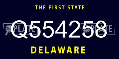 Q554258 Delaware License Plate