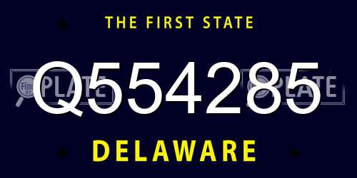 Q554285 Delaware License Plate