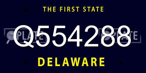 Q554288 Delaware License Plate
