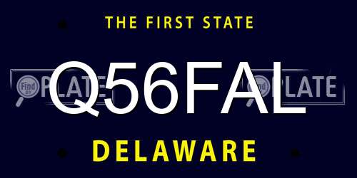 Q56FAL Delaware License Plate