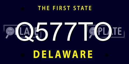 Q577TO Delaware License Plate