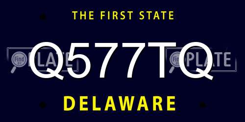 Q577TQ Delaware License Plate