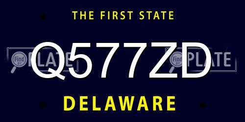 Q577ZD Delaware License Plate
