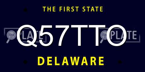 Q57TTO Delaware License Plate