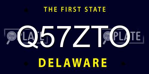 Q57ZTO Delaware License Plate