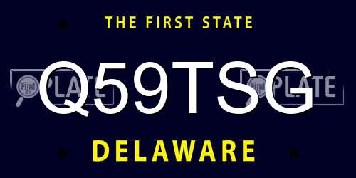 Q59TSG Delaware License Plate