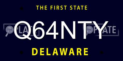 Q64NTY Delaware License Plate