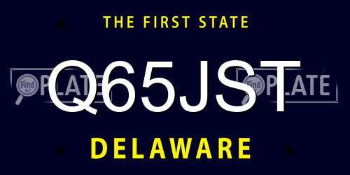 Q65JST Delaware License Plate