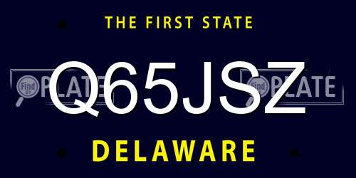 Q65JSZ Delaware License Plate
