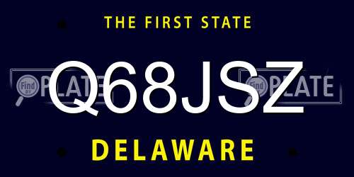 Q68JSZ Delaware License Plate