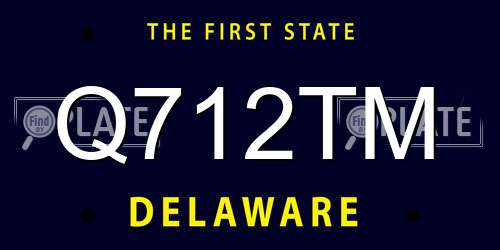 Q712TM Delaware License Plate