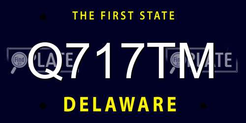 Q717TM Delaware License Plate