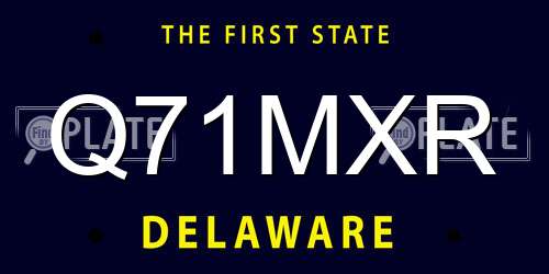 Q71MXR Delaware License Plate