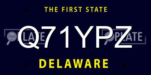 Q71YPZ Delaware License Plate