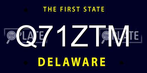 Q71ZTM Delaware License Plate