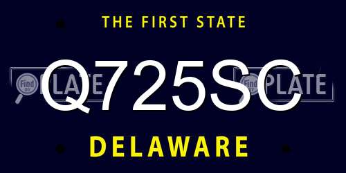 Q725SC Delaware License Plate