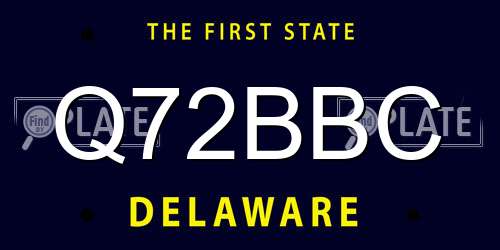 Q72BBC Delaware License Plate