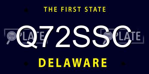Q72SSC Delaware License Plate