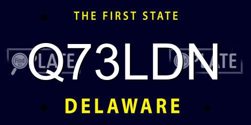 Q73LDN Delaware License Plate