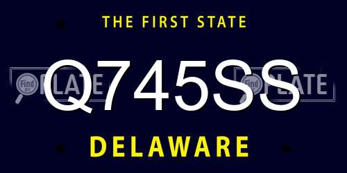 Q745SS Delaware License Plate