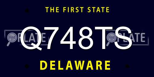 Q748TS Delaware License Plate