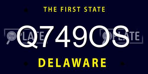 Q749OS Delaware License Plate