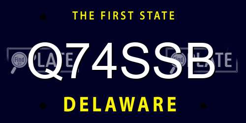 Q74SSB Delaware License Plate